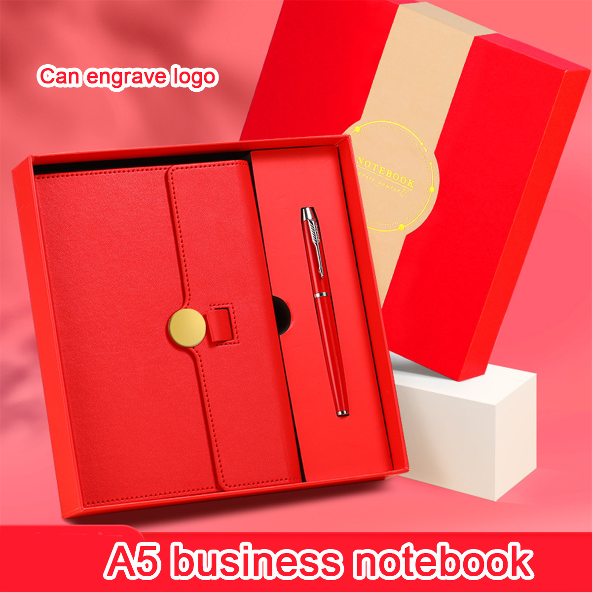 Leatherwork Books - (Can Engrave Logo) A5 Leather loose-leaf