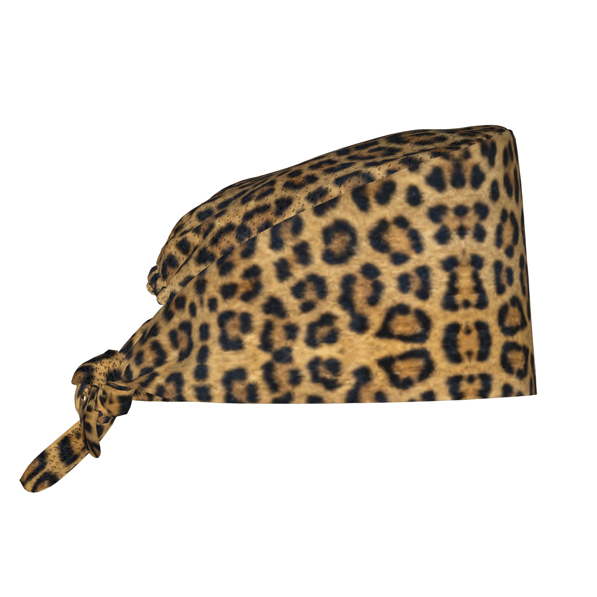 Leather Work Hat - Fluffy Leopard Skin Leather Texture Cleaning