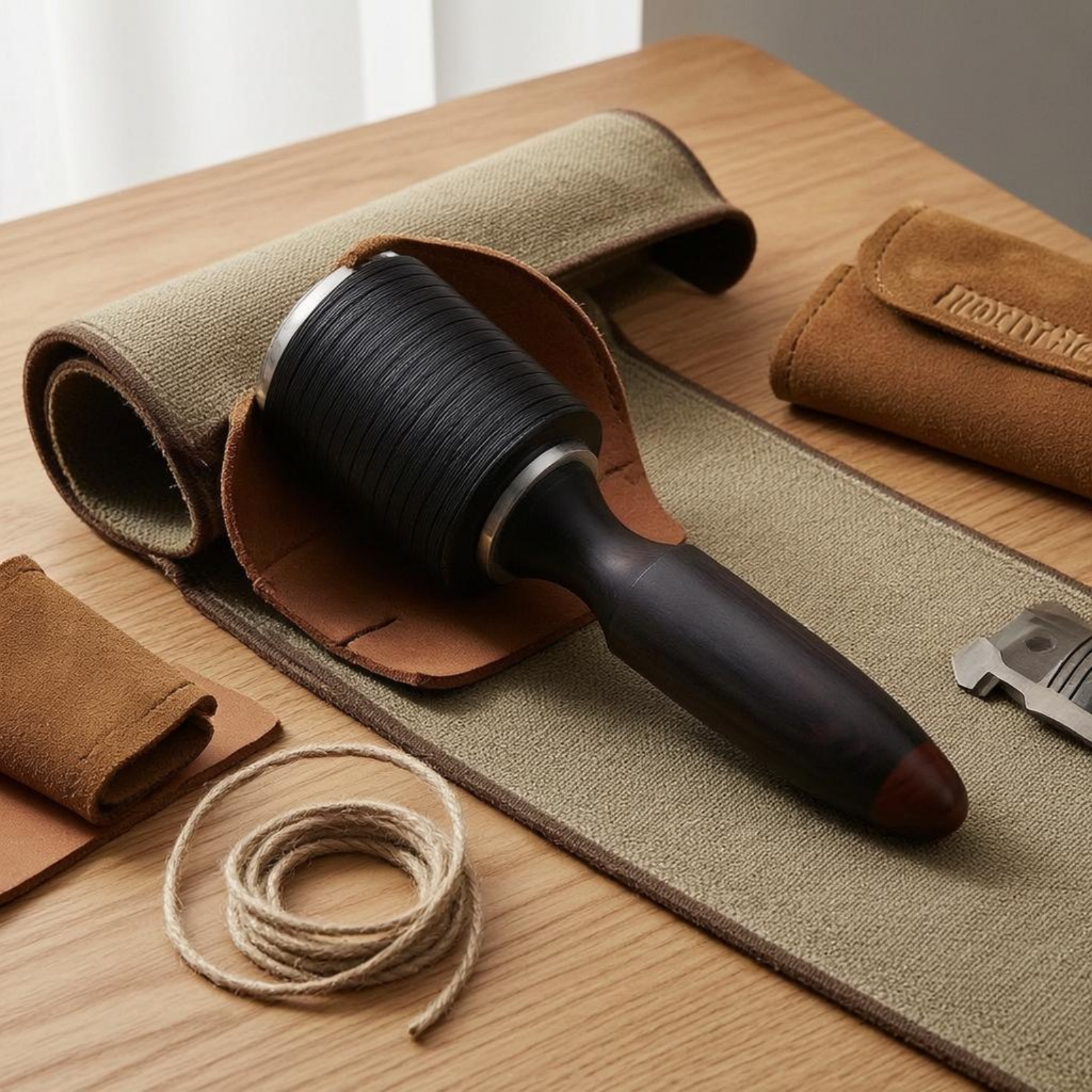 Leatherwork Hammer - Wood Handle Mallet Tapered Handle Craft