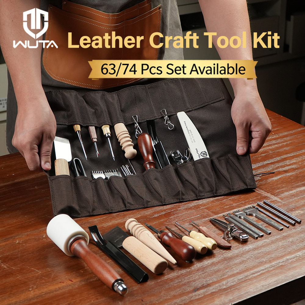 Leatherwork Beginner Tools - WUTA 63/74PCS Leather Craft Working Tools