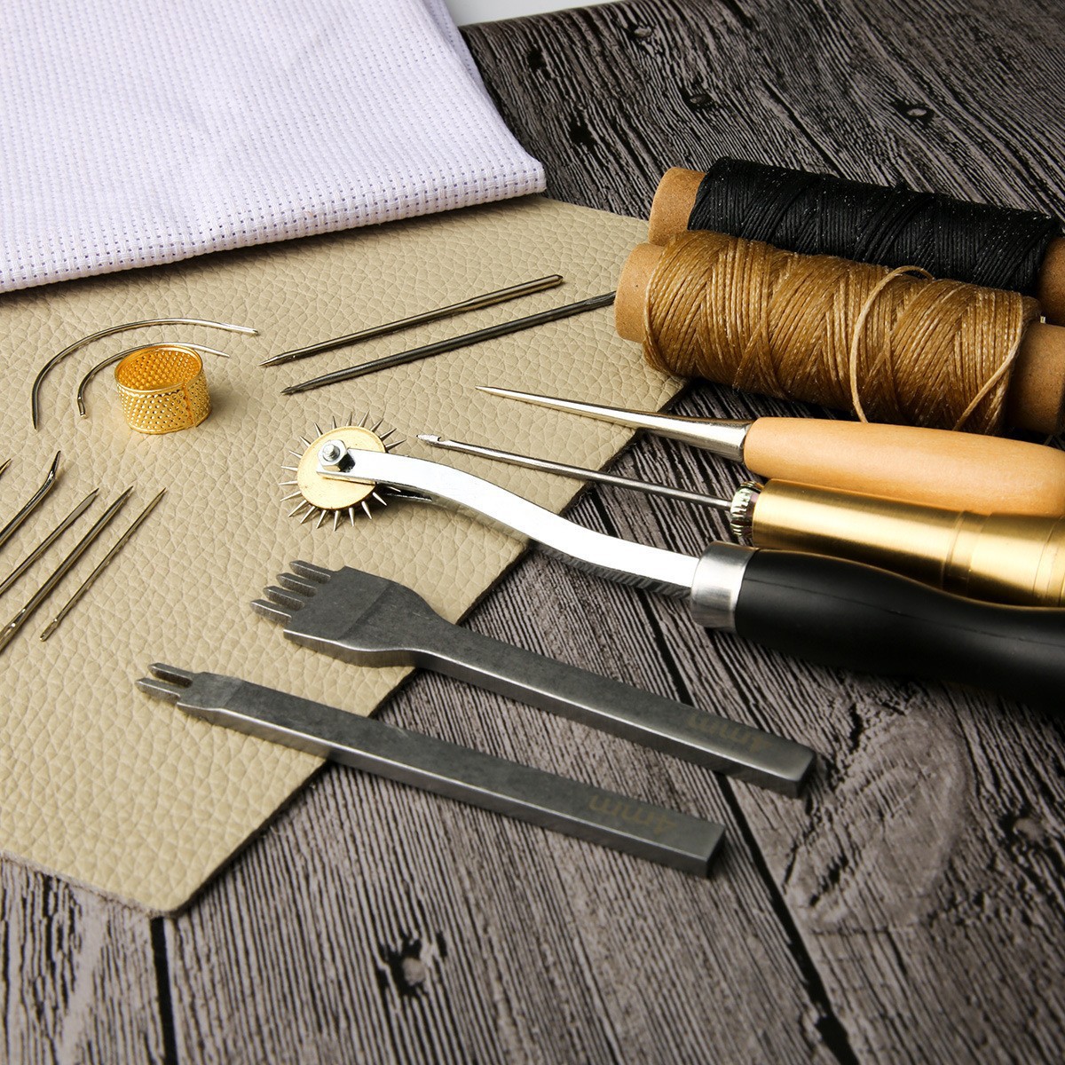 13pcs Waxed Thread Leatherwork - Leatherwork Beginner Tools review and price