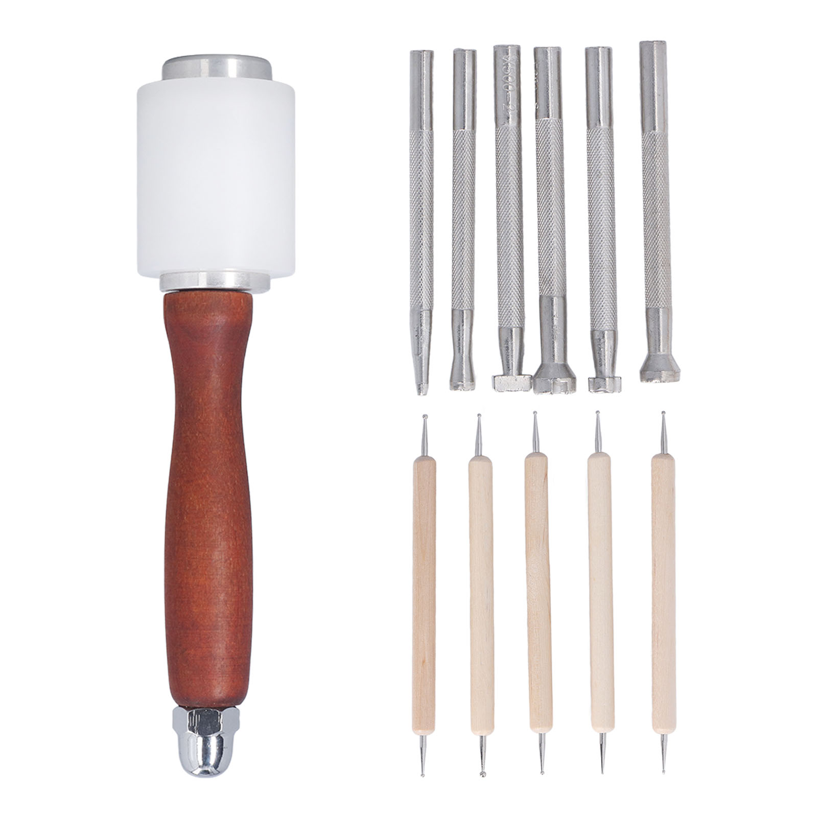 12 Pcs Leather Stamping Tools  - Leatherwork Hammer review and price