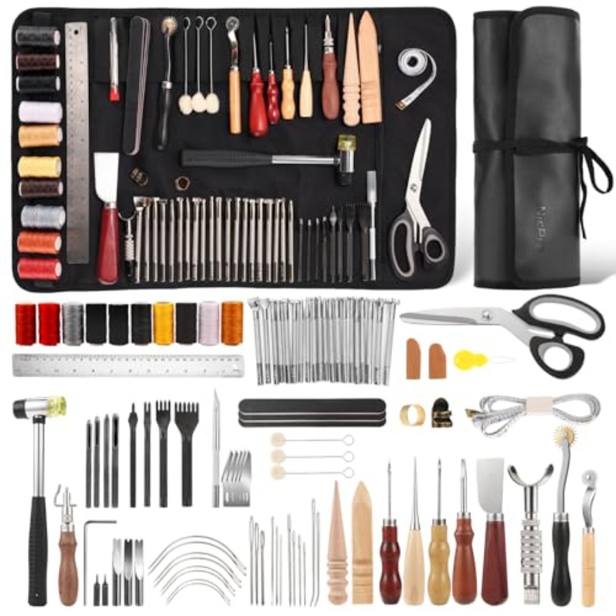 Leather Tooling Kit Leather Wo - Leatherwork Beginner Tools review and price