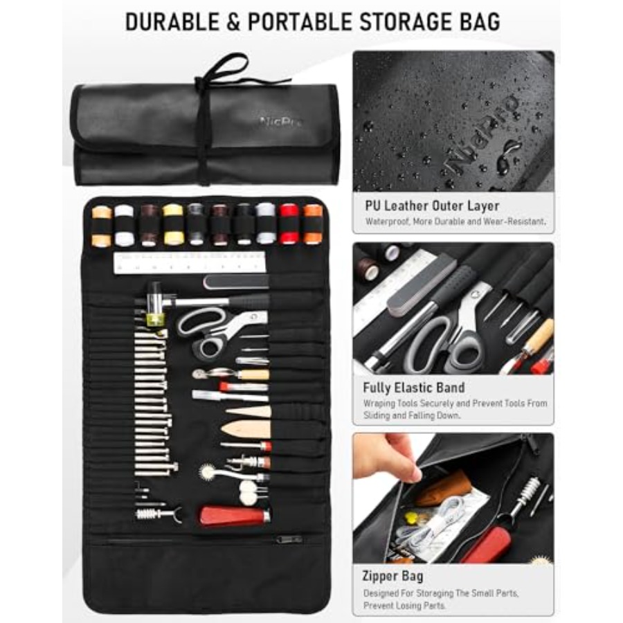 Leather Tooling Kit Leather Wo - Leatherwork Beginner Tools review and price