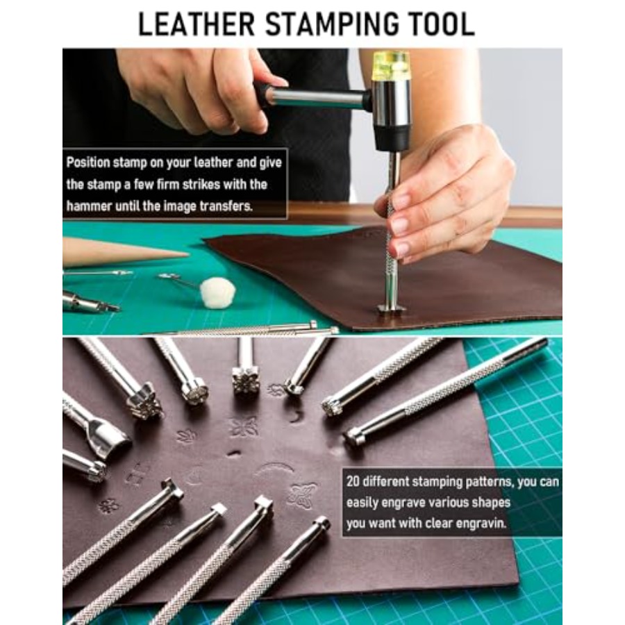 Leather Tooling Kit Leather Wo - Leatherwork Beginner Tools review and price