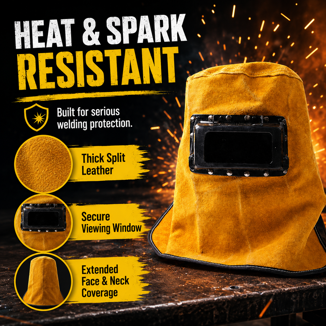 Leather Welding Helmet Mask wi - Leather Work Hat review and price