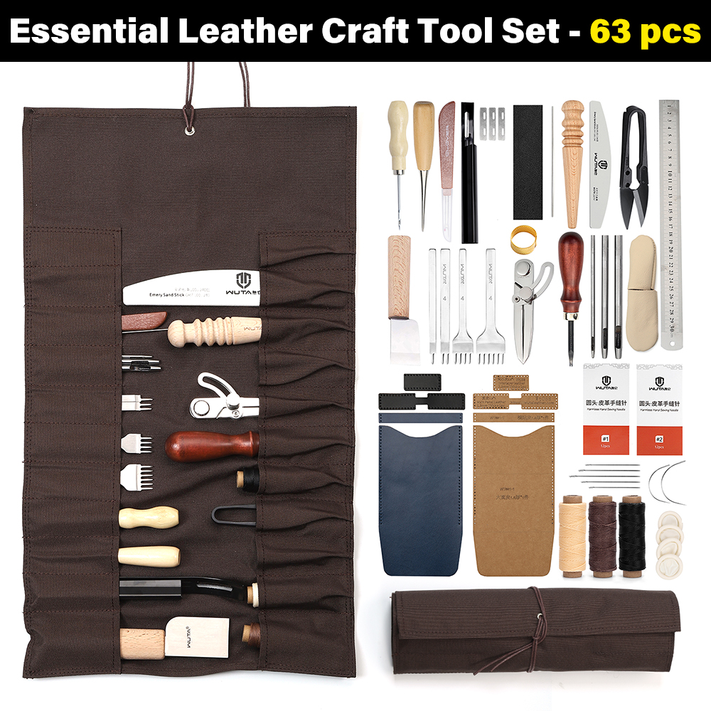 WUTA 63/74PCS Leather Craft Wo - Leatherwork Beginner Tools review and price