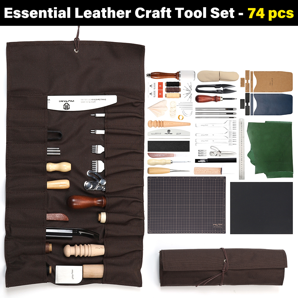 WUTA 63/74PCS Leather Craft Wo - Leatherwork Beginner Tools review and price