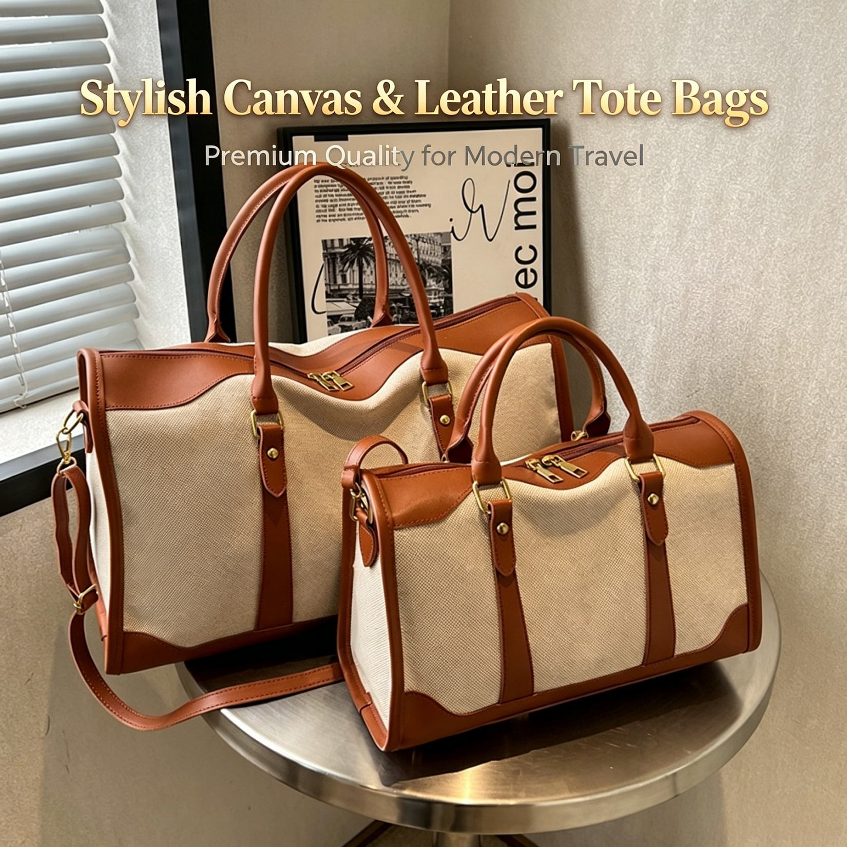 2026 Vintage Canvas & PU Leath - Leather Work Duffle review and price