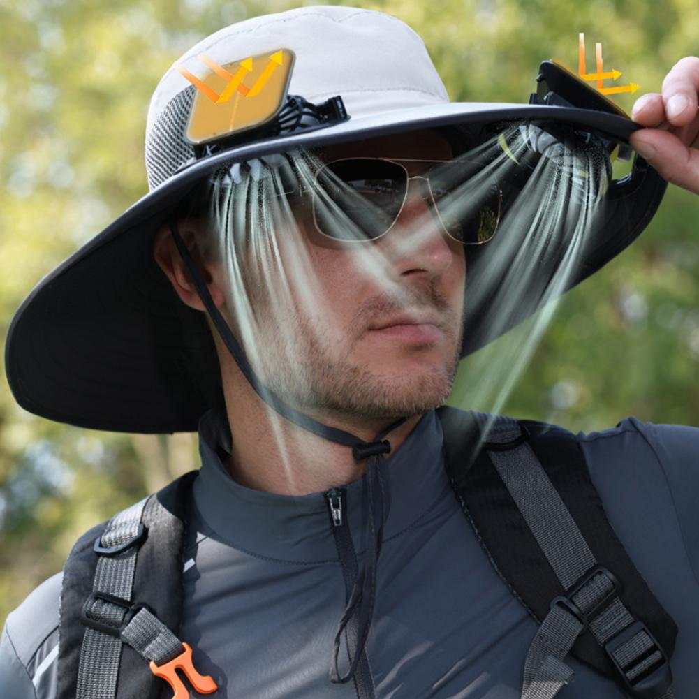 Solar Fan Hat for Outdoor Work - Leather Work Hat review and price