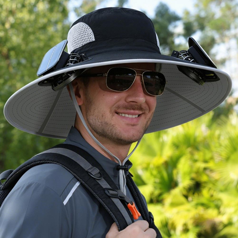 Solar Fan Hat for Outdoor Work - Leather Work Hat review and price