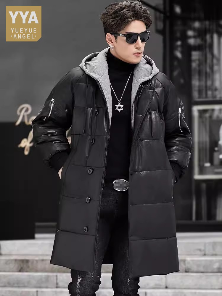Winter New Men Hooded Long Gen - Leather Work Hat review and price