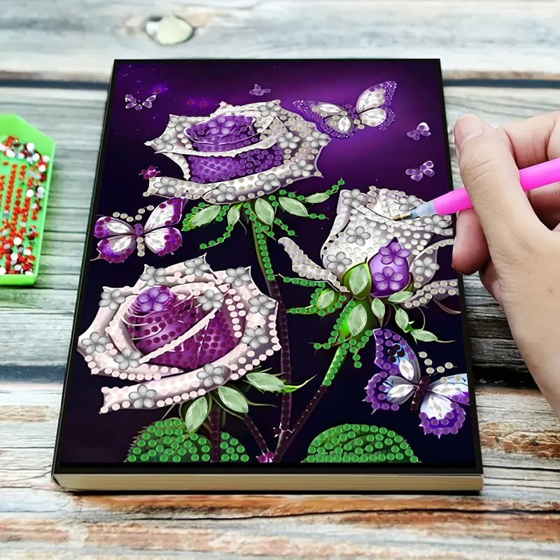 1 set, diamond painting DIY ha - Leatherwork Flowers review and price